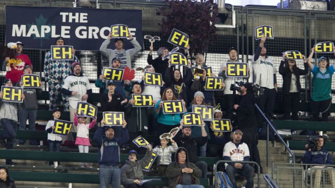 SEATTLE, WA - APRIL 16: The Maple Grove cheers for a strikeout from James Paxton