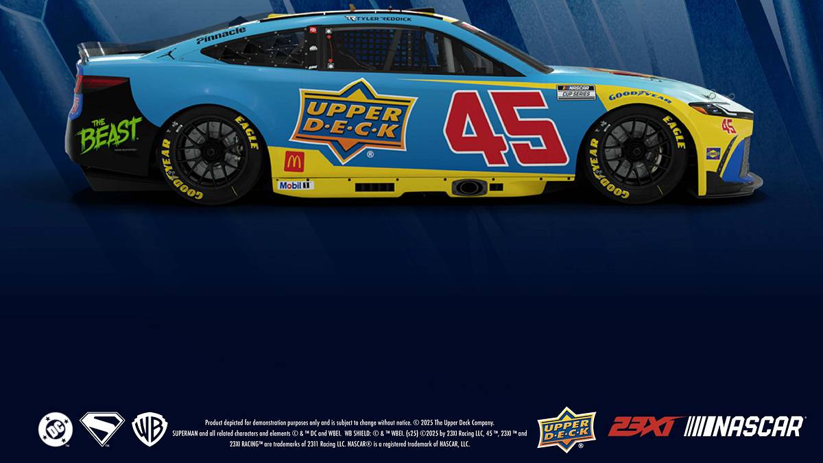 Tyler Reddick Running Superman Scheme in Collaboration with Upper Deck