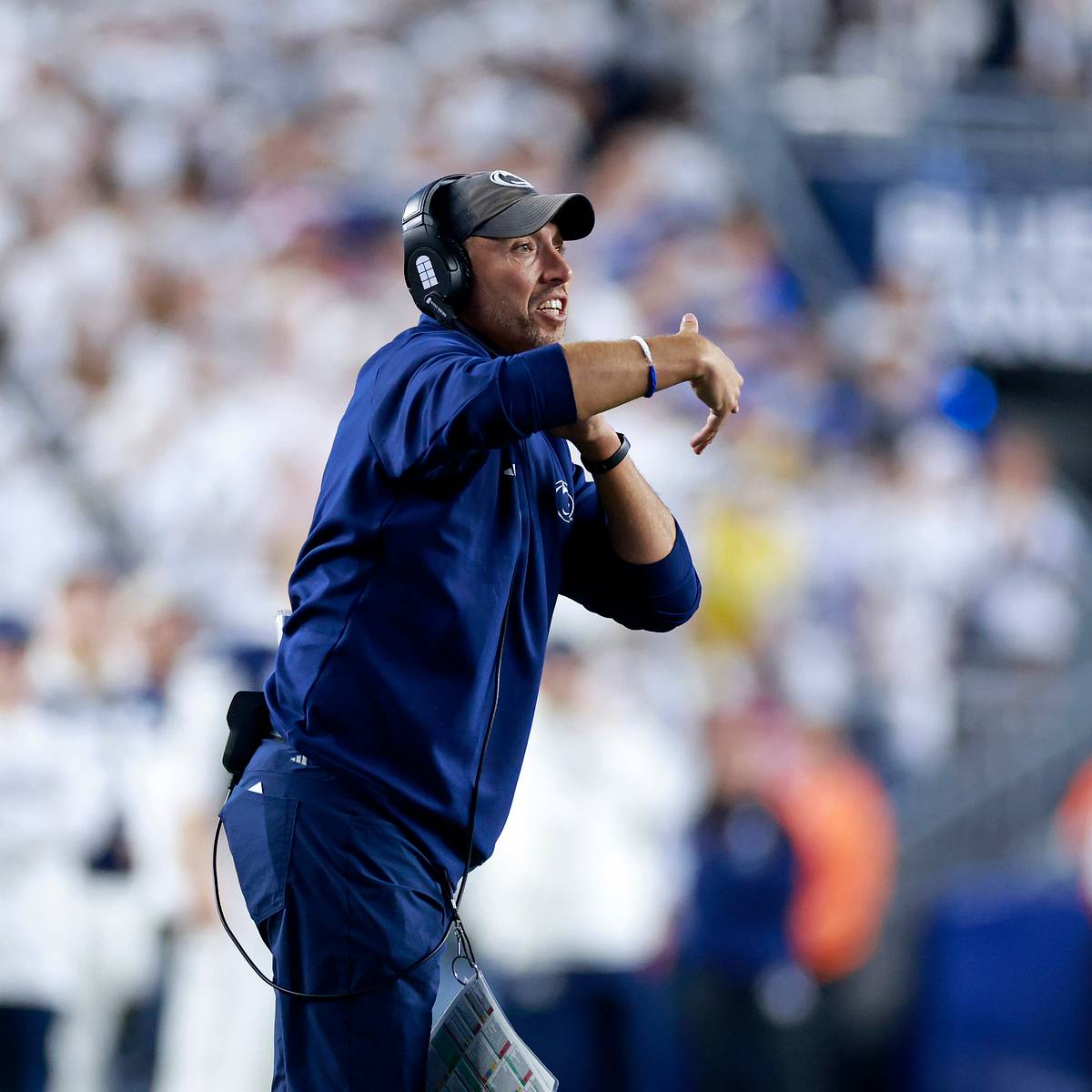 Penn State's Matt Campbell is throwing stones at Texas from inside a glass house