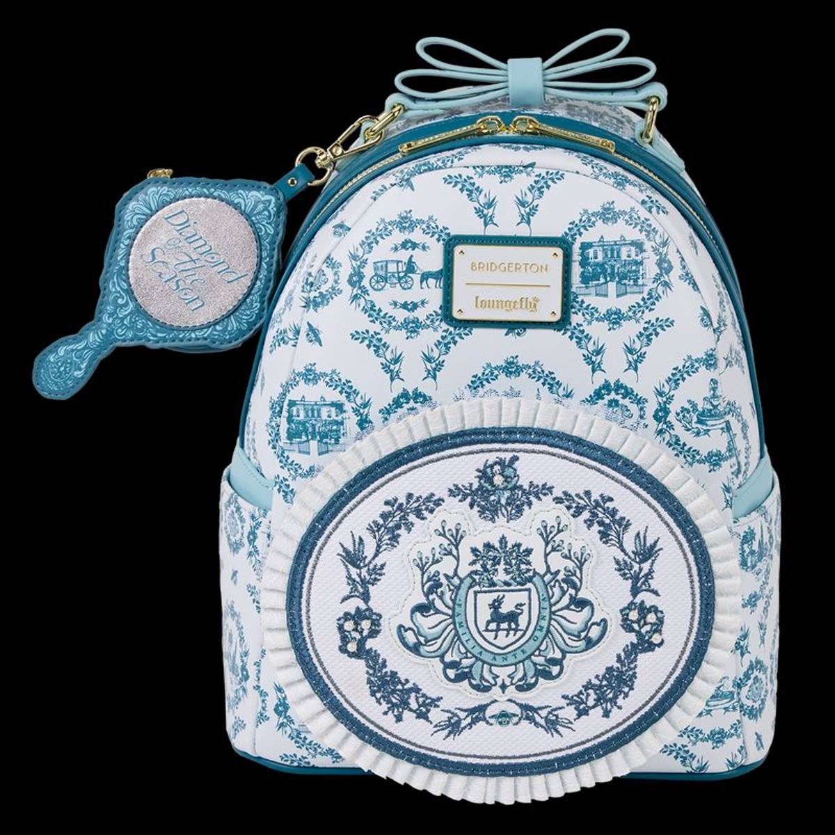 Loungefly Bridgerton  Ruffled Crest Mini Backpack ?? Dearest gentle reader… the Loungefly Bridgerton Floral  main image 3