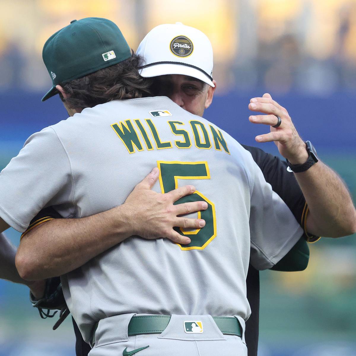 Jacob Wilson Shares Special Moment with Dad with A's in Pittsburgh