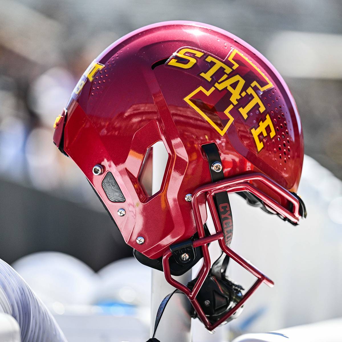 cyclone football helmet Iowa State Cyclones Riddell Speed Mini SP face mask Iowa State Cyclones Drop in