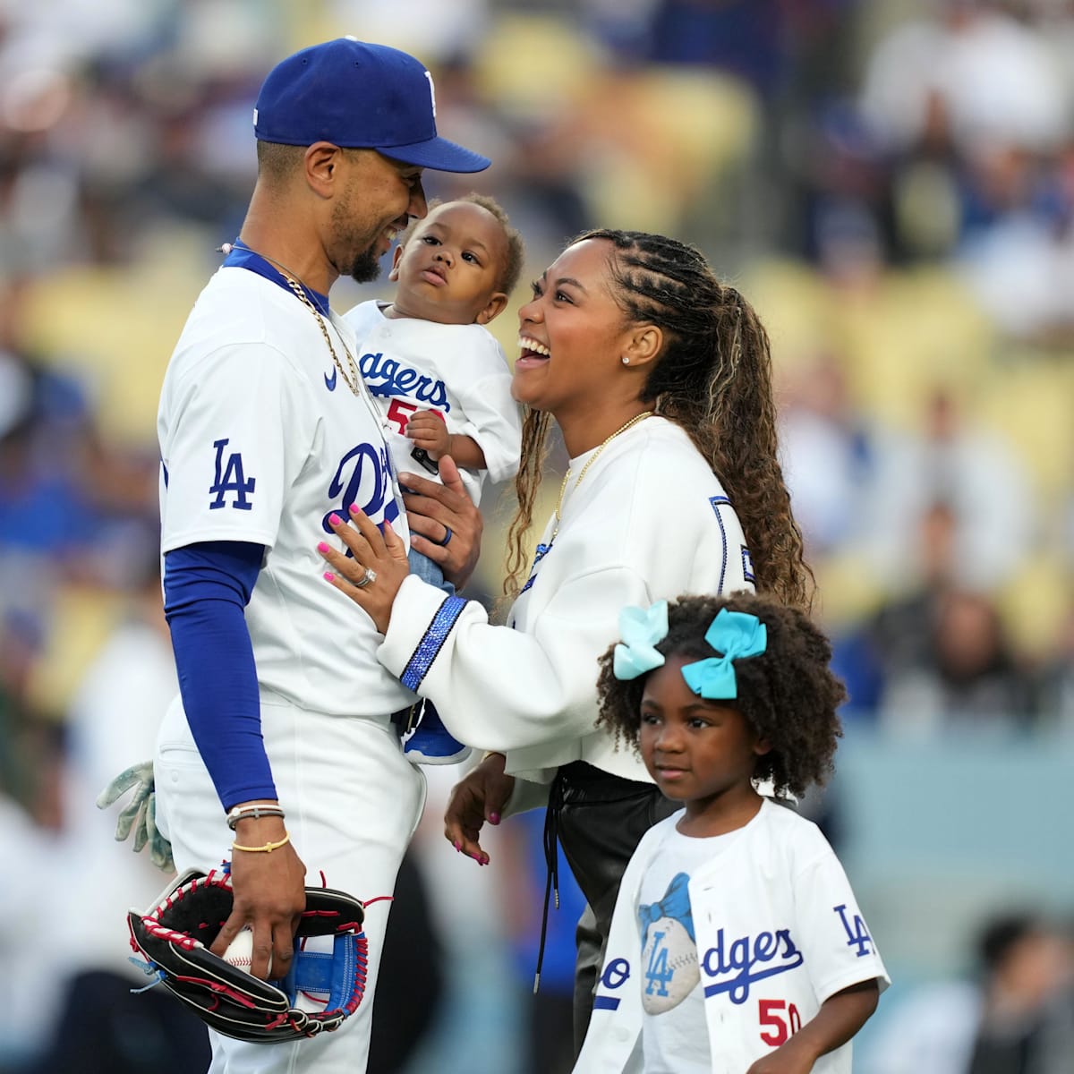 Dodgers star Mookie Betts' wife shows off toddler son in Gucci game-day fit