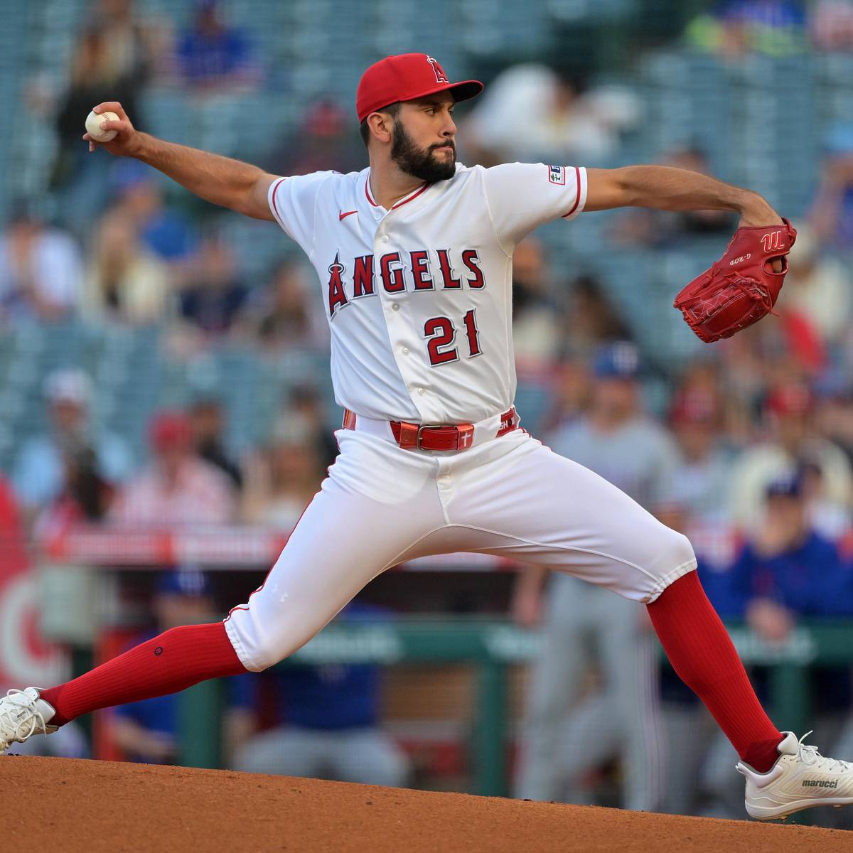 Los Angeles Angels players during game preparation