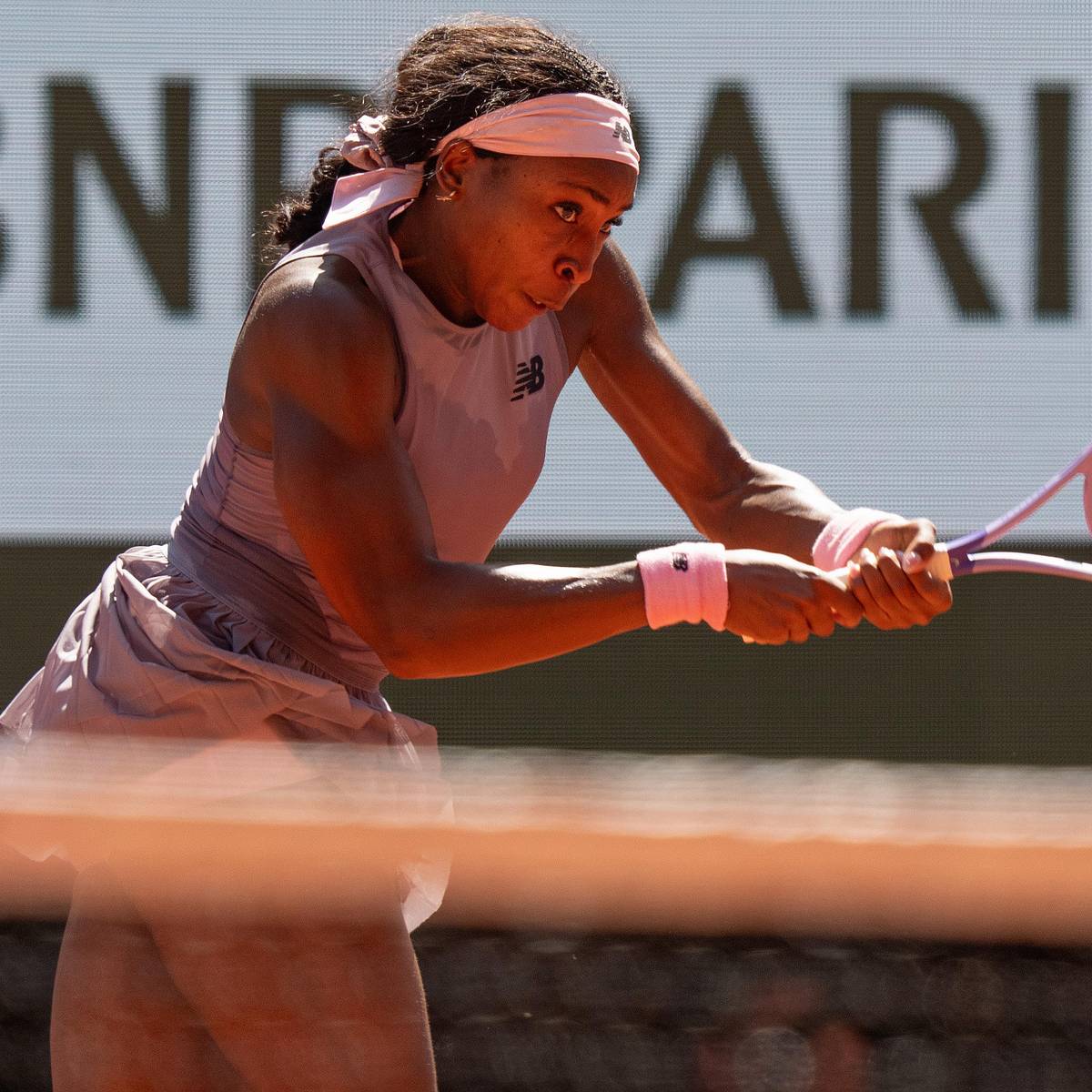 Mayar Sherif during a clay-court tournament