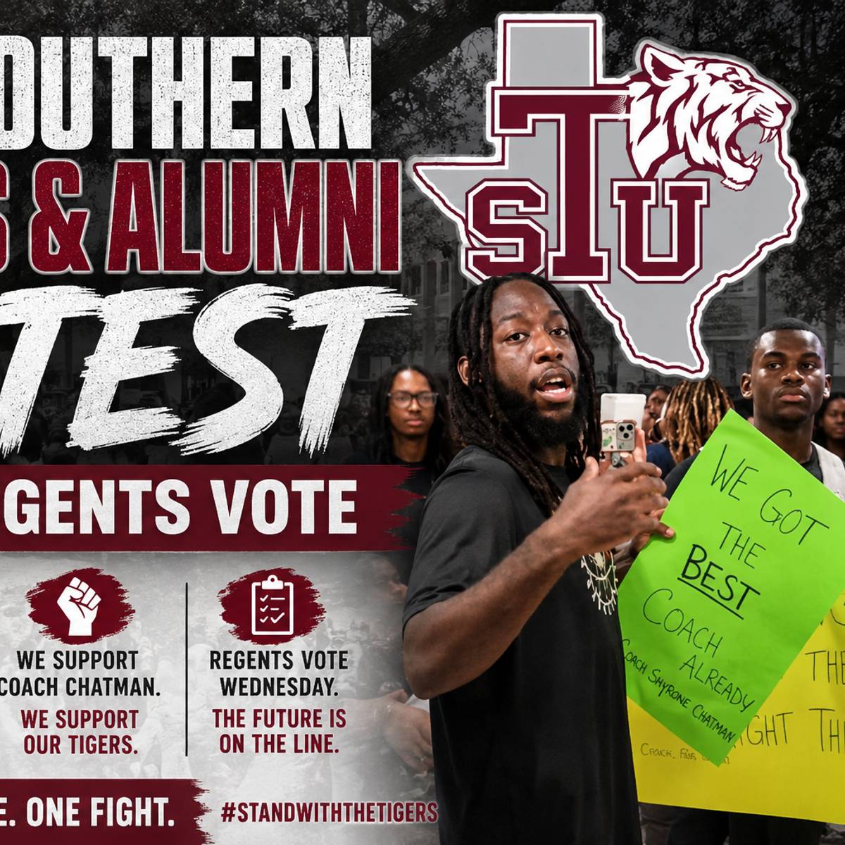 si.com - Kyle Mosley - Texas Southern Students, Athletes and Alumni Protest Ahead of Regents Vote on AD, Basketball Coach
