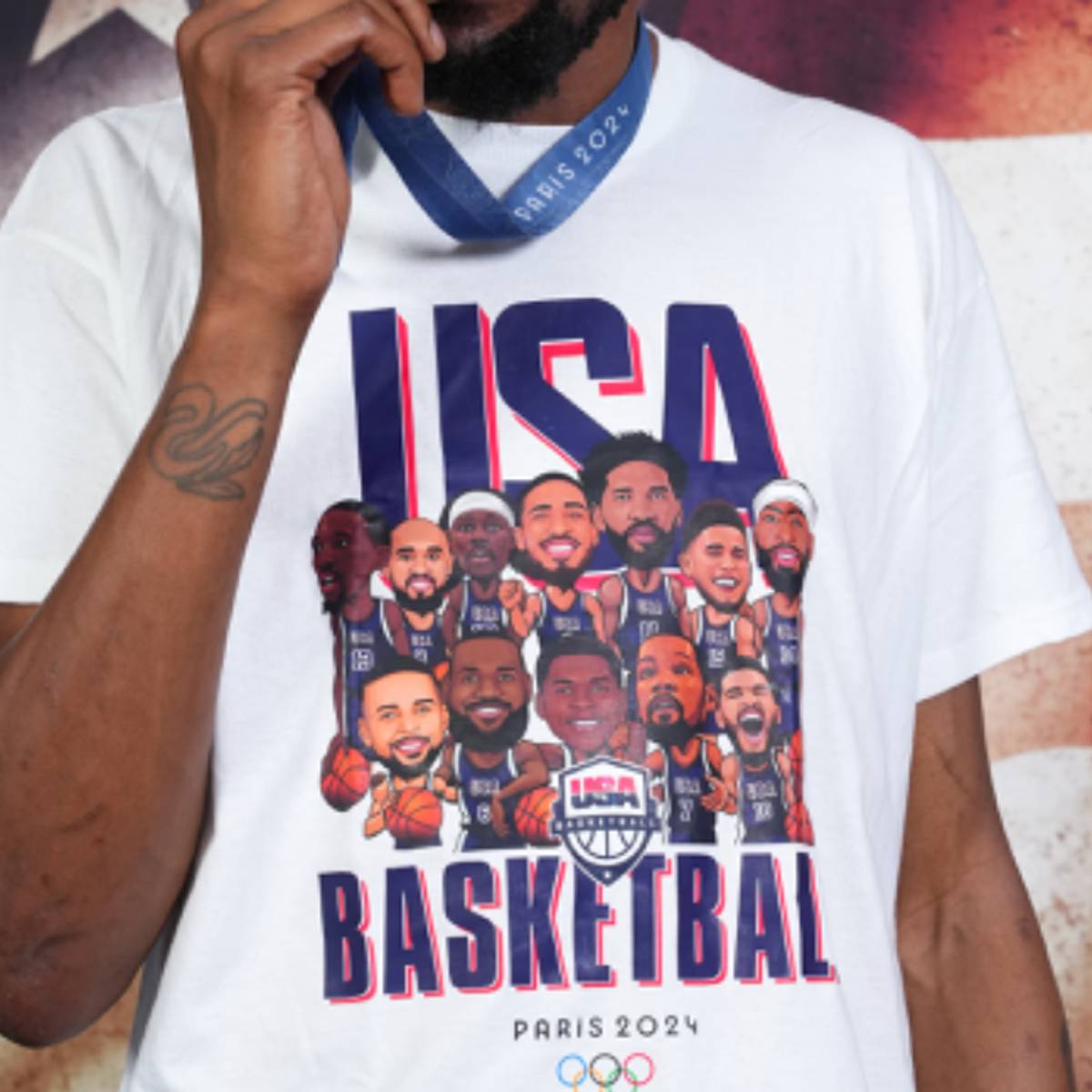 バスケットボールアメリカ代表パリ五輪優勝記念Tシャツセット PEAK 