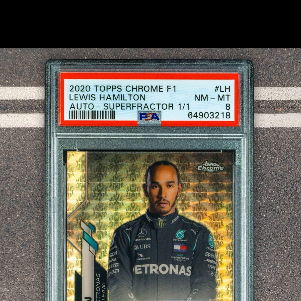 その他 2020 TOPPS CHROME  HAMILTON 2020 Lewis Hamilton 1/1 AUTO card sells for over 7 figures!