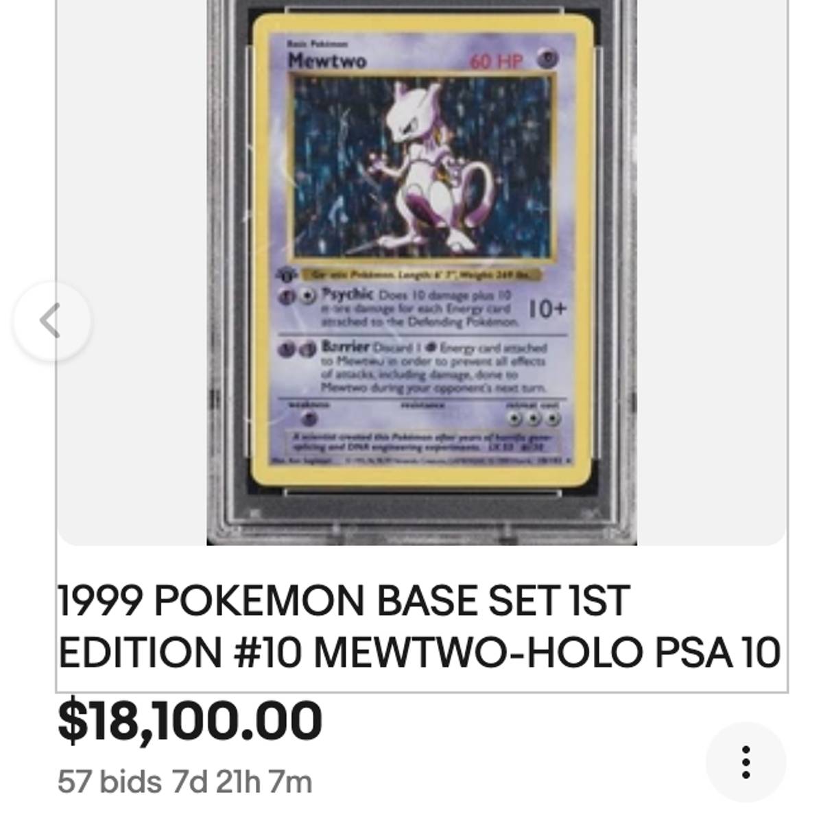 Mewtwo's Grail Moment in the PSA Vault Spotlight Auction