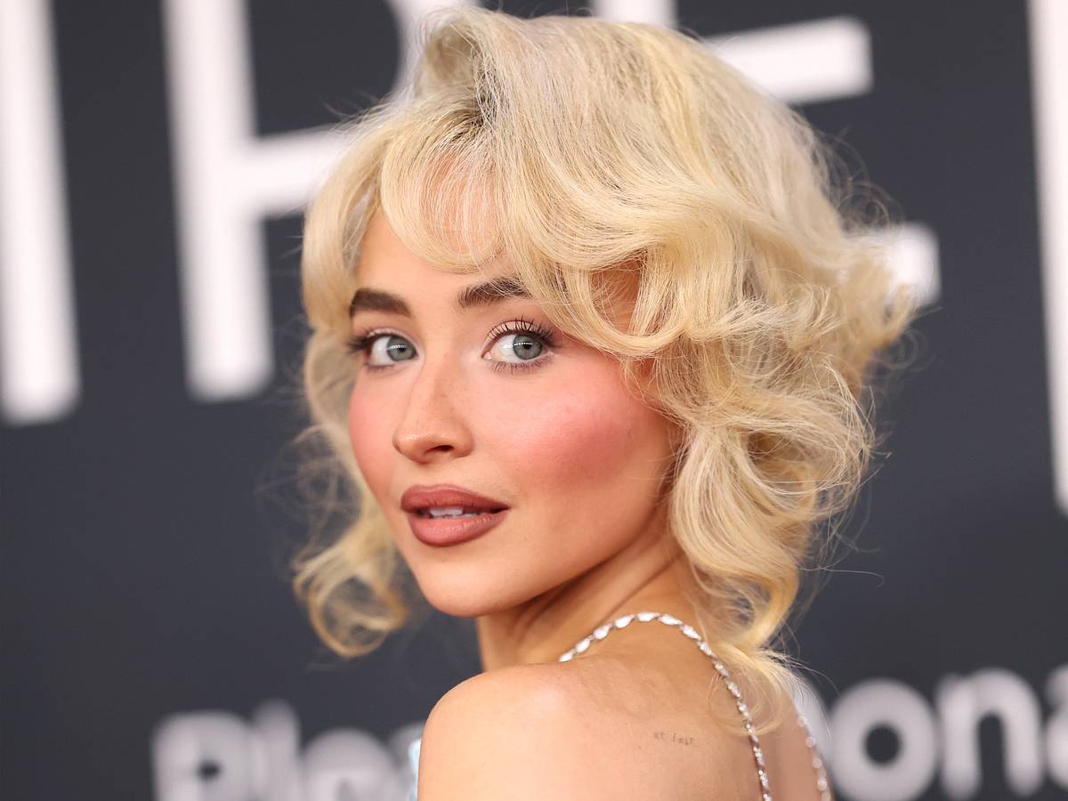 Sabrina Carpenter Sparkles in Icy Blue Gown for Alternate Album Cover