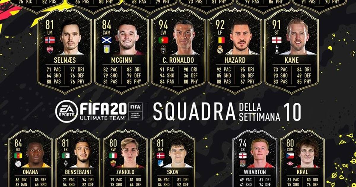FIFA 20, la Squadra della Settimana 10: presenti tre 