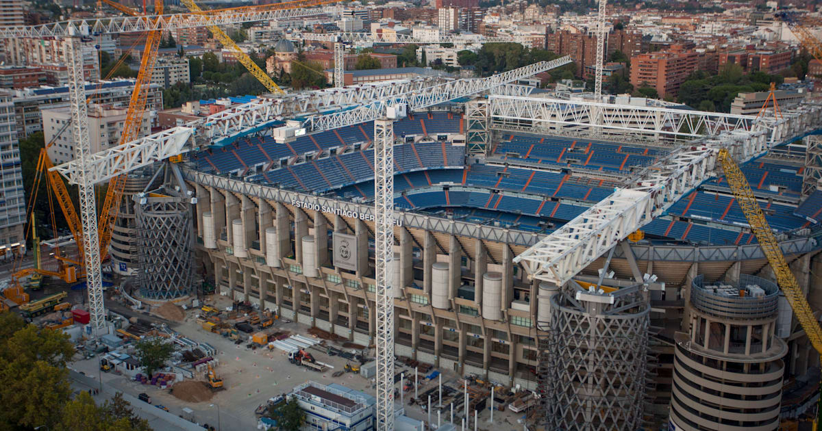 La base de la cubierta del nuevo Santiago Bernabéu ya está instalada