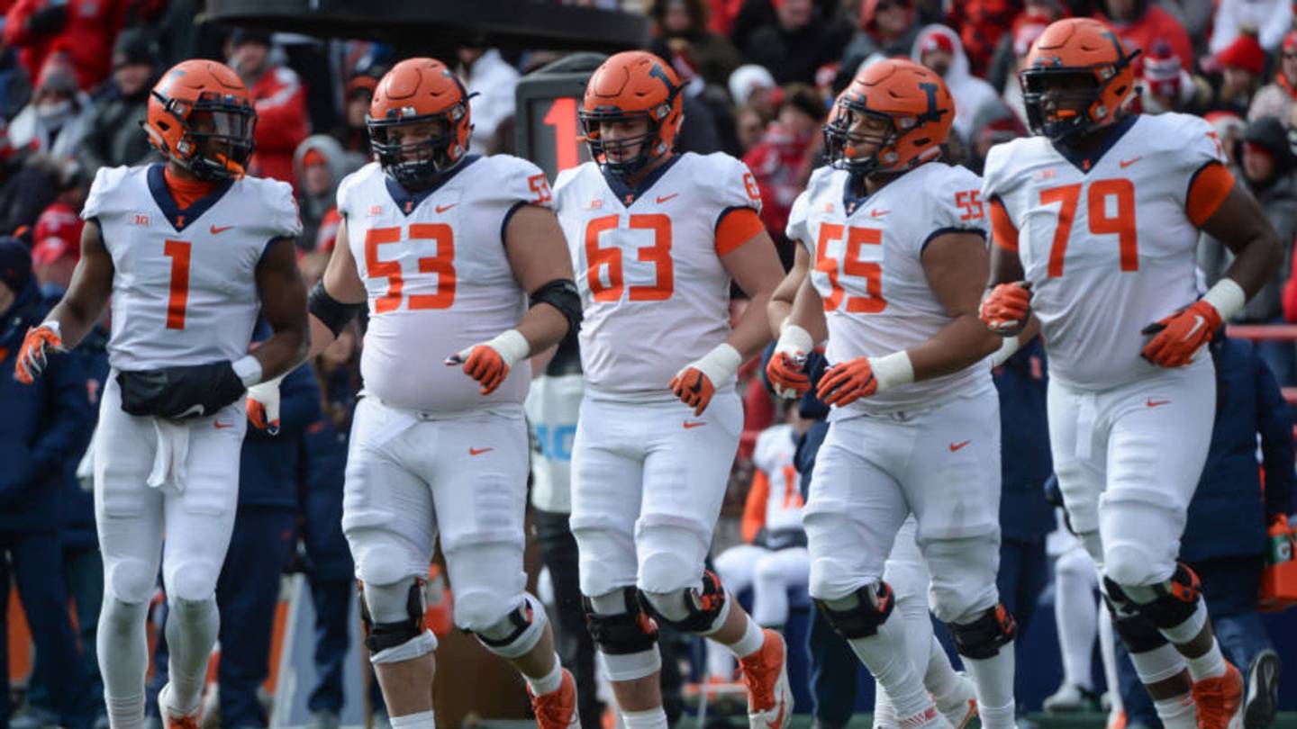 Illinois Football Illini offensive line depth chart with Phifer Griffin