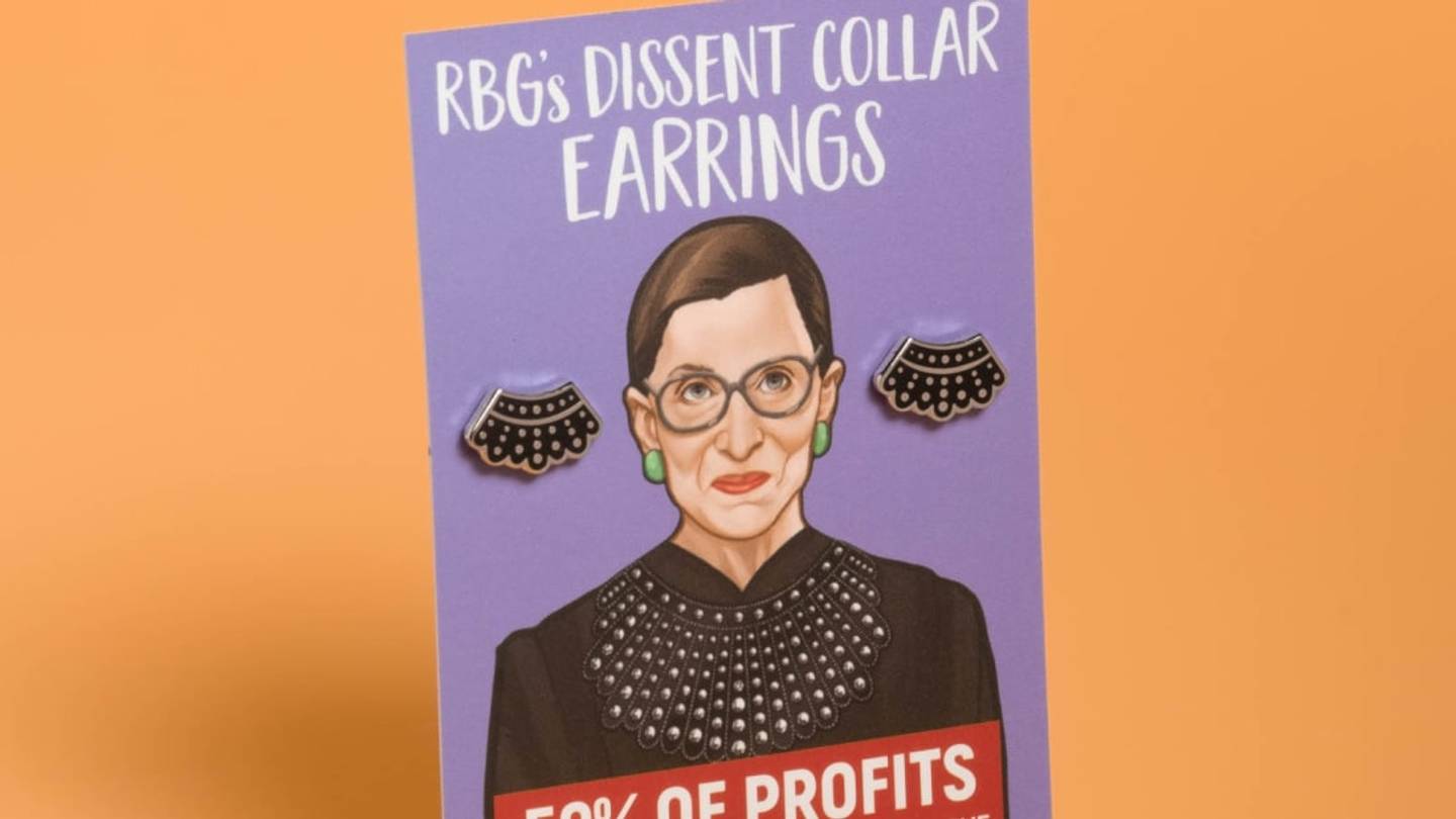 Orecchini Pendenti In Argento 925 Ispirati A Ruth Bader Ginsburg - Collare Dissent - Gioielli Femministi - Regalo Per Donne Fan Di RBG