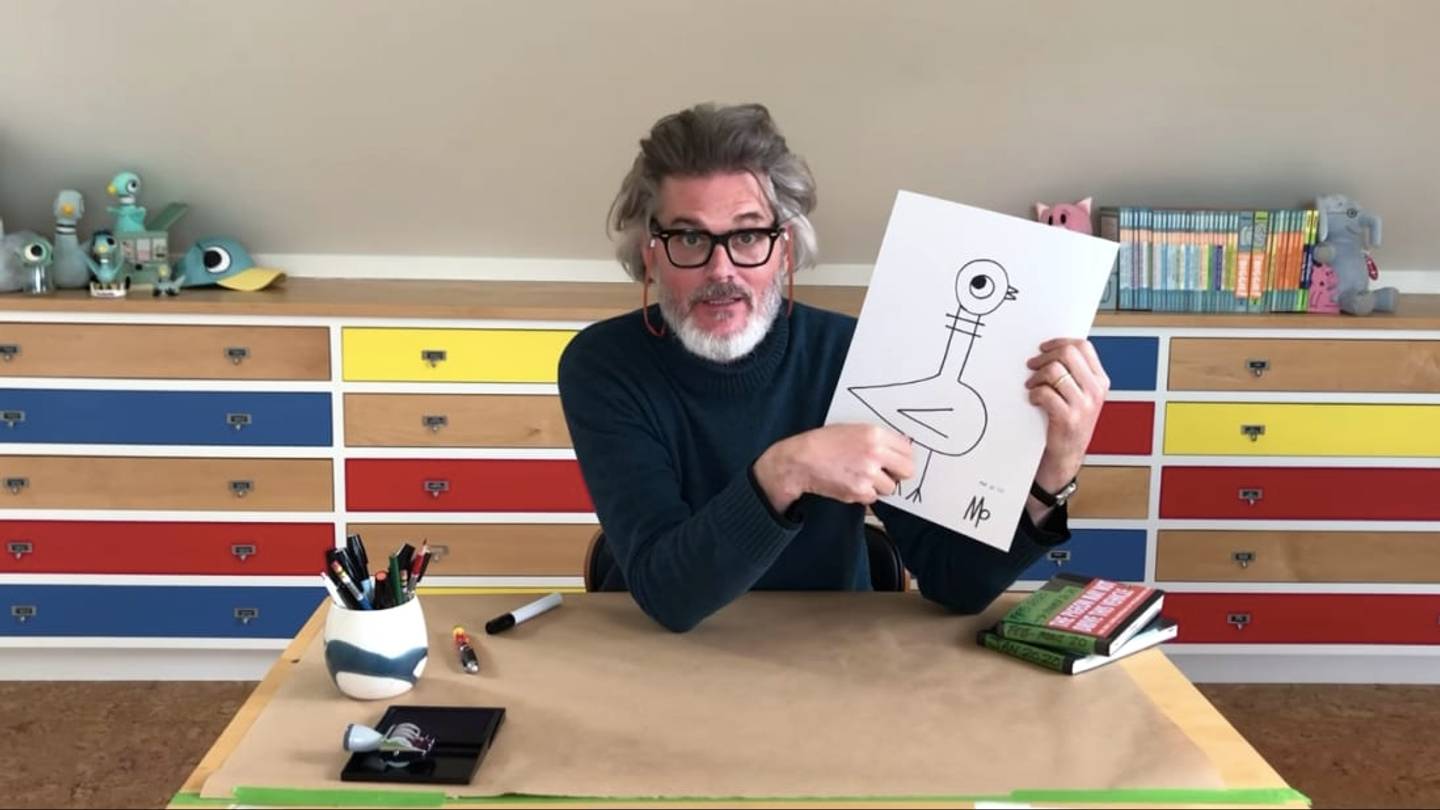 Kids Can Join Children's Book Author Mo Willems for Daily "Lunch Doodles" on YouTube