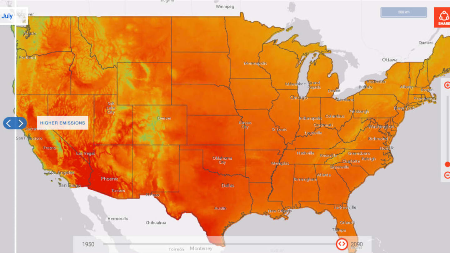 Climate Change Impact Interactive Map Interactive Maps Show How Climate Change Will Impact Your Neighborhood |  Mental Floss