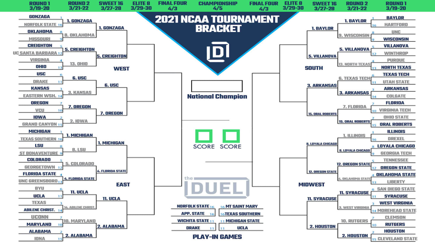 Updated March Madness Bracket for Sweet 16 Printable NCAA Tournament
