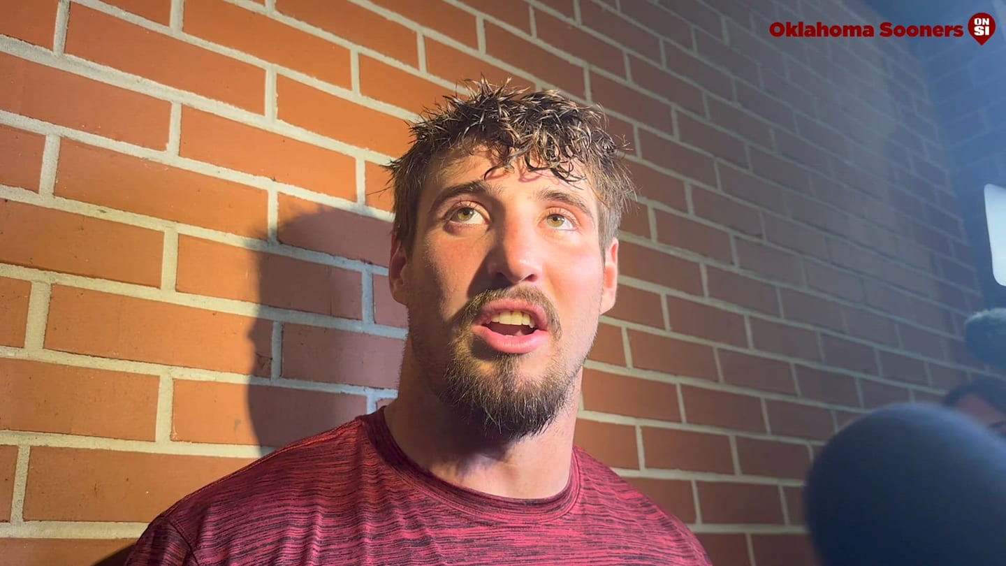 WATCH Oklahoma LB Danny Stutsman Auburn Postgame Interview