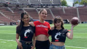 Christen Harper, Ellie Thumann and Sixtine at the University of Cincinnati. 