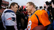 Tampa Bay Buccaneers quarterback Tom Brady and retired NFL legend Peyton Manning