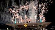 Fireworks at Super Bowl 54 at Miami's Hard Rock Stadium