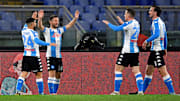 I calciatori del Napoli esultano 
