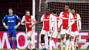 L'esultanza dei giocatori dell'Ajax