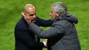 Peter Bosz et José Mourinho en finale de la Ligue Europa, en 2017. 