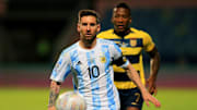 Messi jugando los cuartos de final de la Copa América