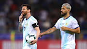 Messi y Agüero con la selección de Argentina