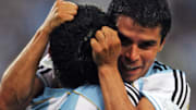 Argentinian forward Javier Saviola (R) i
