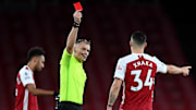 Granit Xhaka was sent off in Arsenal's loss to Burnley