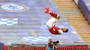 Pierre-Emerick Aubameyang celebrando con el Arsenal