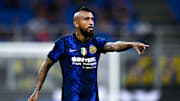 Arturo Vidal of FC Internazionale gestures during the Serie... - Arturo Vidal marcó un gol.