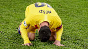 Messi jugando la final de la copa del rey