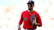 Boston Red Sox outfielder Mookie Betts in a game against the Baltimore Orioles