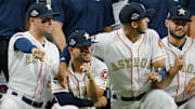The Houston Astros celebrating their 2017 World Series championship