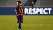 Messi en el encuentro de Champions ante el Bayern