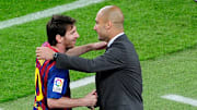 Lionel Messi y Pep Guardiola