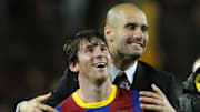 Lionel Messi und Pep Guardiola: Bald wieder beim FC Barcelona vereint? (v.l.)
