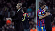 Barcelona´s coach Pep Guardiola (L) and