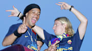 Barcelona's football players Brazilian R