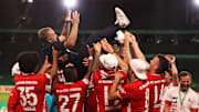 Bayern celebrating their DFB Pokal Cup win.