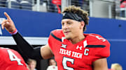 Kansas City Chiefs QB Patrick Mahomes as a member of the Texas Tech Red Raiders