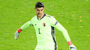 Courtois durante el partido contra Inglaterra la semana pasada