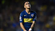 Boca Juniors v Argentinos Juniors - Copa de la Superliga 2019 - Pavón se lamenta por una chance perdida.