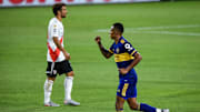 Boca Juniors v River Plate - Copa Diego Maradona 2020 - Villa festeja, Ponzio se lamenta.