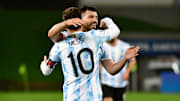 Sergio Agüero et Lionel Messi sous le maillot de l'Argentine. 