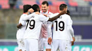 L'esultanza rossonera al 2-0