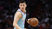 Tyler Herro durante un encuentro de Miami
